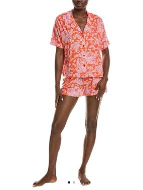 Sanctuary Butter Soft Paisley Print lounge/sleep Set - Orange Sz L NWT